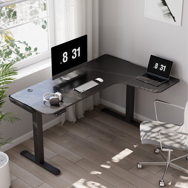 Eureka Ergonomic Electric Height Adjustable LShaped Standing Computer